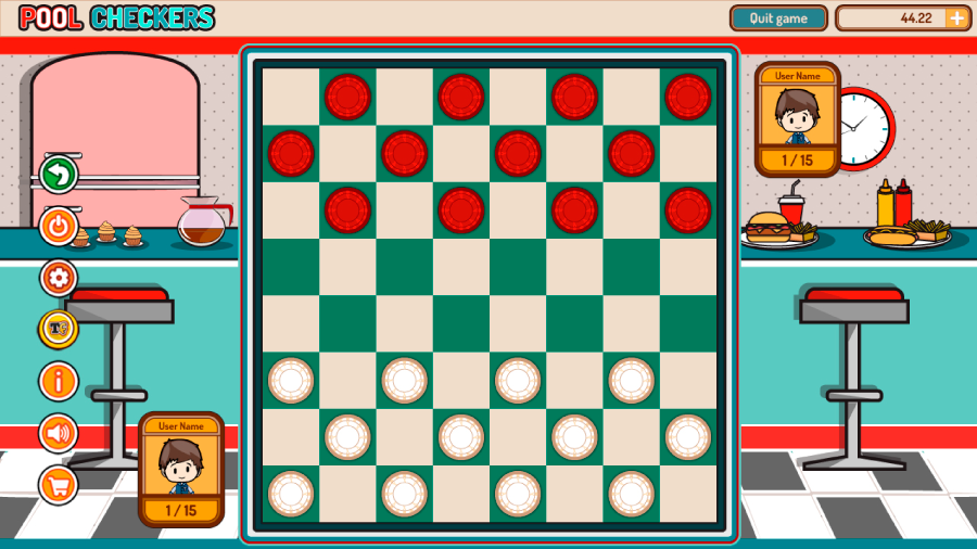 Pool Checkers zasady gry